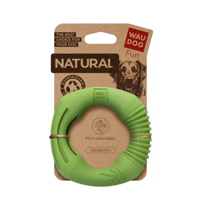 Іграшка для собак Collar WAUDOG Fun Natural Кільце біорозкладна гума 12 см Зелений (15423)