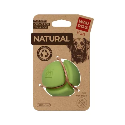 Игрушка для собак Collar WAUDOG Fun Natural Мяч биоразлагаемая резина 7 см Зеленый (15424)