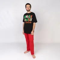 Пижама Dexter’s мужская с новогодним принтом holly jolly XL Разноцветный