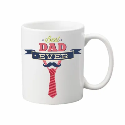 Чашка с принтом Vivay Best dad ever 330 мл Белый (hub_1aunca)