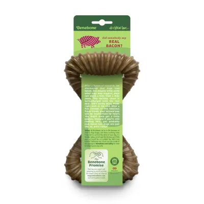 Іграшка для гризіння Benebone Dental Chew Бекон 21,08х11,43 см Коричневий (890300)