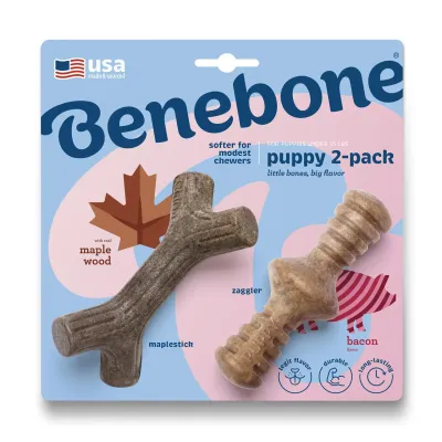 Набор игрушек для грызения Benebone Puppy Pack Клен Бекон Коричневый 2 шт (650400) Набор игрушек для грызения Benebone Puppy Pack Клен Бекон Коричневый 2 шт (650400)