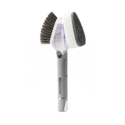 Щітка з дозатором для миття посуду UKC Dish Wand Scrub Drush 2в1 Сірий