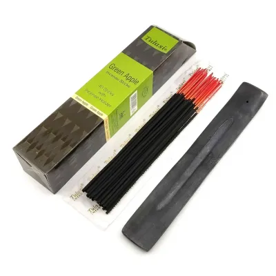 Благовония с деревянной подставкой Tulasi Green Apple 40 аромапалочек (DN34430)