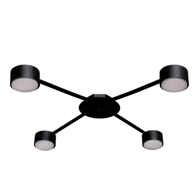 Люстра стельова MSK Electric Copter на чотири круглих плафони під лампи GX53 NL 8040-4 BK Чорний (618807)
