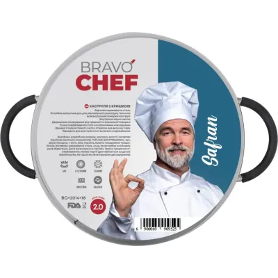 Кастрюля BRAVO CHEF Safran 2.0 л 18 см Серебристый (6990952)