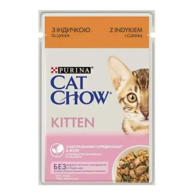 Вологий корм для кошенят Cat Chow ягня та цукіні в желе 85г (72461)