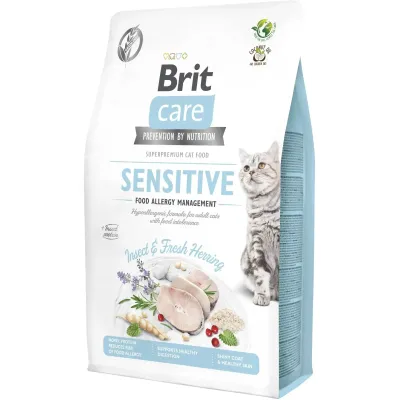 Сухой корм для кошек с пищевой непереносимостью Brit Care Cat GF Insect с насекомыми и рыбой 2 кг (74089)