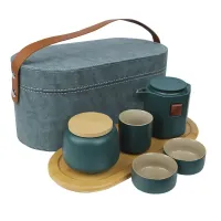 Дорожній набір для чайної церемонії No Brand 45521 Dark Green 7 шт 12953-83107