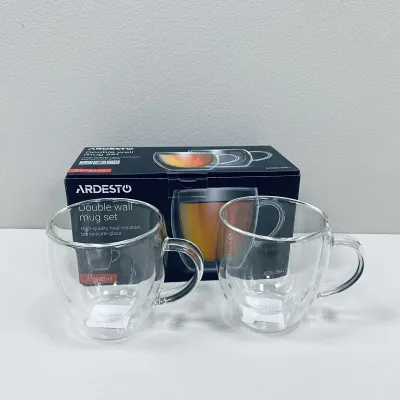 Набір чашок з подвійними стінками Ardesto AR2618BH 2 шт 180 мл Прозорий Набір чашок з подвійними стінками Ardesto AR2618BH 2 шт 180 мл Прозорий