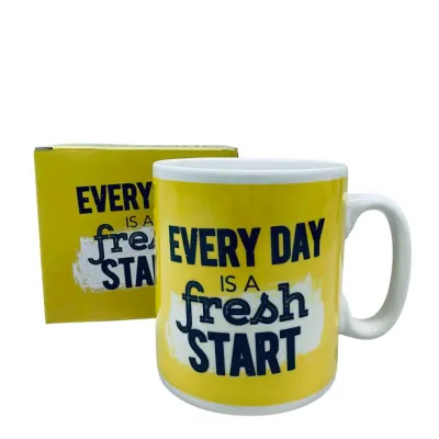 Чашка керамическая OLens 3227 800 мл Every day is a fresh start XXL
