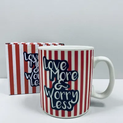 Чашка керамическая OLens 3229 800 мл Love more&worry less XXL Чашка керамическая OLens 3229 800 мл Love more&worry less XXL