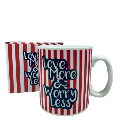 Чашка керамическая OLens 3229 800 мл Love more&worry less XXL