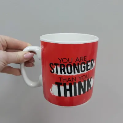 Чашка керамическая OLens 3239 800 мл You are stronger than you think XXL
