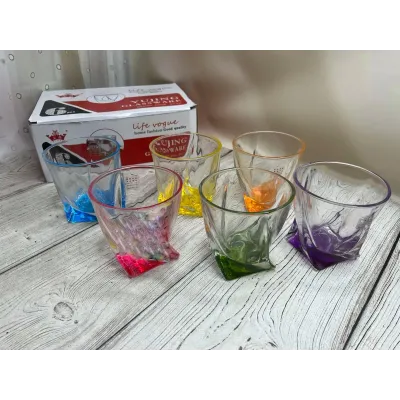 Набор стаканов Yujing GlassWare Color 2772-1/819087 Quadro 6 шт 340 мл