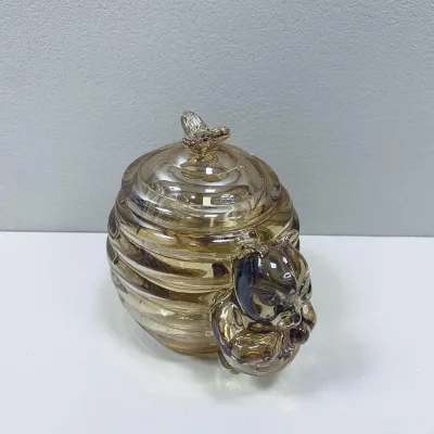 Медовница стеклянная BonaDi 992-213 Gold Мишка с пчелкой