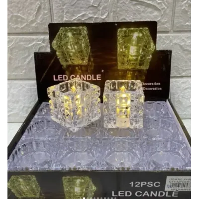 Набір декоративних LED-свічок No Brand Квадрат 12 шт Білий (2104618455) Набір декоративних LED-свічок No Brand Квадрат 12 шт Білий (2104618455)