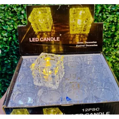 Набір декоративних LED-свічок No Brand Квадрат 12 шт Білий (2104618455) Набір декоративних LED-свічок No Brand Квадрат 12 шт Білий (2104618455)