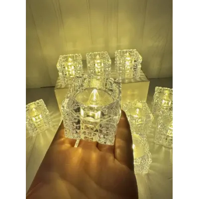 Набір декоративних LED-свічок No Brand Квадрат 12 шт Білий (2104618455) Набір декоративних LED-свічок No Brand Квадрат 12 шт Білий (2104618455)