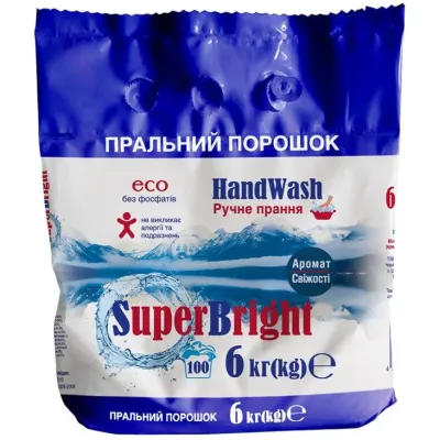 Пральний порошок Super Bright ручне прання 6 кг (90772680)