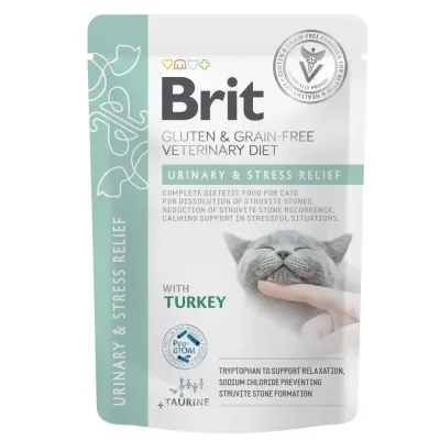 Влажный корм Brit GF VD Urinary and Stress Relief для кошек с индейкой 85 г (101117_1) (16182)