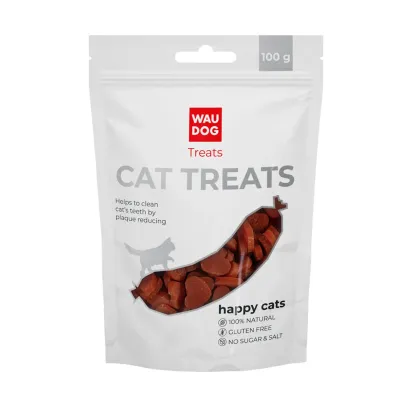 Ласощі для котів Collar WAUDOG Treats Лососеві жувальні серця 100 г (Collar4444) (15595)