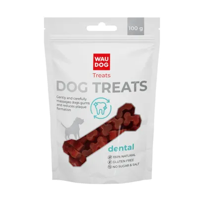 Ласощі для собак Collar WAUDOG Treats Стоматологічна кісточка зі смаком курки 100 г (15603)