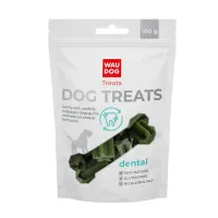 Ласощі для собак Collar WAUDOG Treats Стоматологічна кісточка зі смаком шпинату та ванілі 100 г (15606)