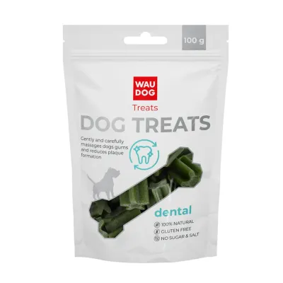 Лакомство для собак Collar WAUDOG Treats Стоматологическая косточка со вкусом шпината и ванили 100 г (15606)