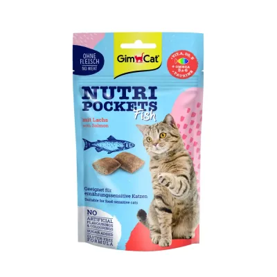 Лакомство для кошек GimCat Nutri Pockets Fish с лососем 60 г (G-419626)