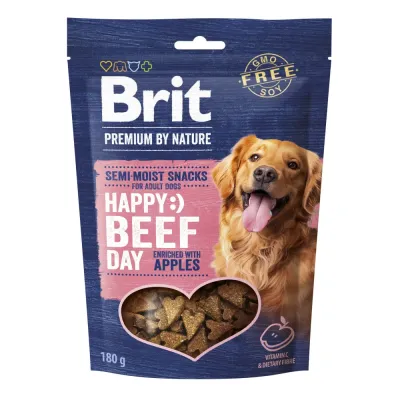 Ласощі для собак Brit Premium Semi-moist Snacks напіввологі з яловичиною та яблуками 180 г (112280)