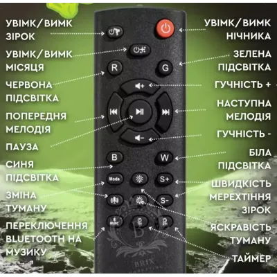 Нічник-проектор зоряного неба No Brand Астронавт Bluetooth 24 см Білий (2443708439)