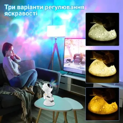 Лазерний проектор нічник зоряного неба Inspire Космонавт WD23 7.5W 40led Bluetooth