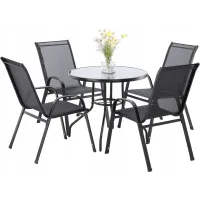 Комплект садових мебелів GardenLine Verona-4 5 предметів Black (TIH3377)