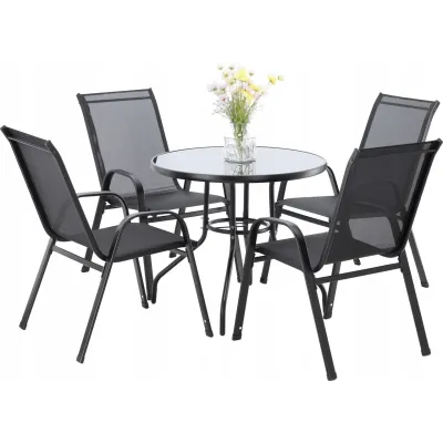 Комплект садовой мебели GardenLine Verona-4 5 предметов Black (TIH3377)