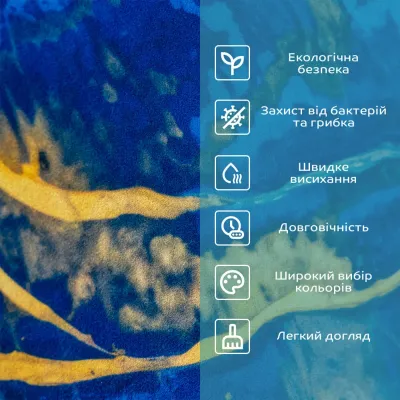 Вологопоглинаючий килимок Sticker Wall 50х80 см Синьо-золотий (SW-00002541)
