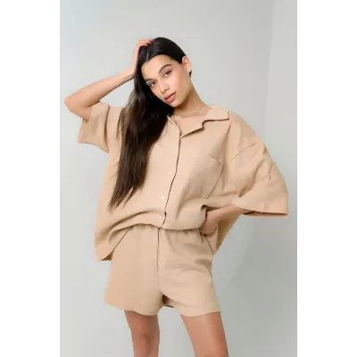 Вафельна піжама Perfect Female Бежевий S (184PJ-4ShS-bg) Вафельна піжама Perfect Female Бежевий S (184PJ-4ShS-bg)