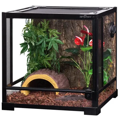 Тераріум для рептилій амфібій та дрібних ссавців Repti-Zoo 45x45x45 см Чорний (RK0105S)