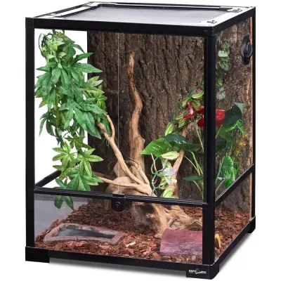 Тераріум для плазунів земноводних та ссавців Repti-Zoo 45x45x60 см Чорний (RK0110S)
