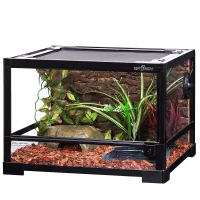 Тераріум для плазунів земноводних та ссавців Repti-Zoo 45x45x32 см Чорний (RK0116S)