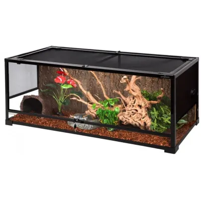 Тераріум для рептилій амфібій та дрібних ссавців Repti-Zoo 120x45x45 см Чорний (RZ-RK0222)
