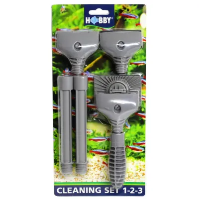 Скребок для аквариума Hobby Cleaning Set 1-2-3 набор Серый (HB61665) Скребок для аквариума Hobby Cleaning Set 1-2-3 набор Серый (HB61665)
