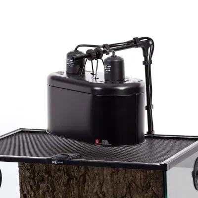 Двойной плафон для ламп Repti-Zoo DRL01 2х150W с керамическими патронами 28,5х14,5х20 см Черный (RZ-DRL01)
