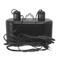 Двойной плафон для ламп Repti-Zoo DRL01 2х150W с керамическими патронами 28,5х14,5х20 см Черный (RZ-DRL01)