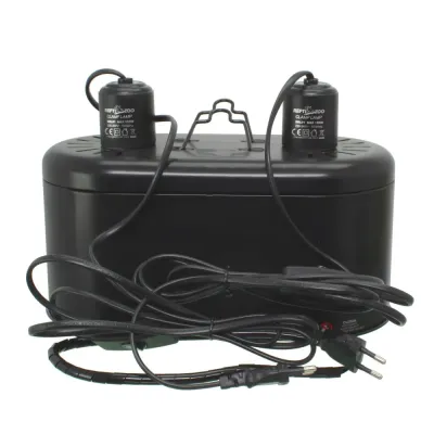 Двойной плафон для ламп Repti-Zoo DRL01 2х150W с керамическими патронами 28,5х14,5х20 см Черный (RZ-DRL01)