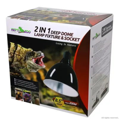 Светильник для террариума Repti-Zoo 2in1 Deep Dome глубокий рефлекторный 200W 21 см Черный (RL14B)