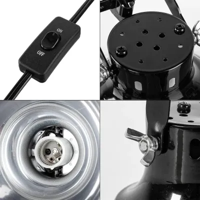 Светильник для террариума Repti-Zoo Multi Deep Dome глубокий рефлекторный 100W 14 см Черно-белый (RZ-RL15D)