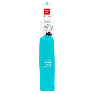 Миска складана для котів та собак Collar WAUDOG Silicone 385х230х50 мм Блакитний (Collar50802) (15703)