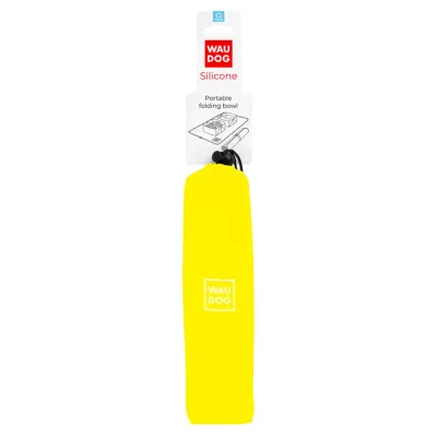 Миска складана для котів та собак Collar WAUDOG Silicone 385х230х50 мм Жовтий (Collar50808) (15704)