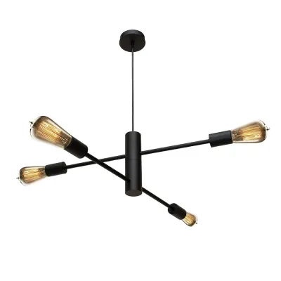 Люстра підвісна MSK Electric Asket на чотири плафони Е27 NL 6120-4 BK Чорний (619772)